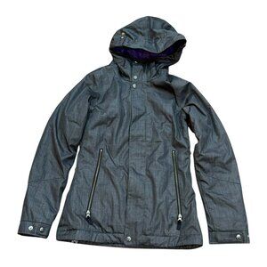 Women's Burton Dark Grey Snowboard‎ Ski Powder Dry Ride Jacket Size 3 (XS)
